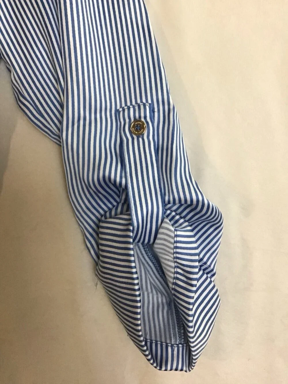 Michael Kors Women's Striped Tie-Front Shirtdress, Blueberry, Size S